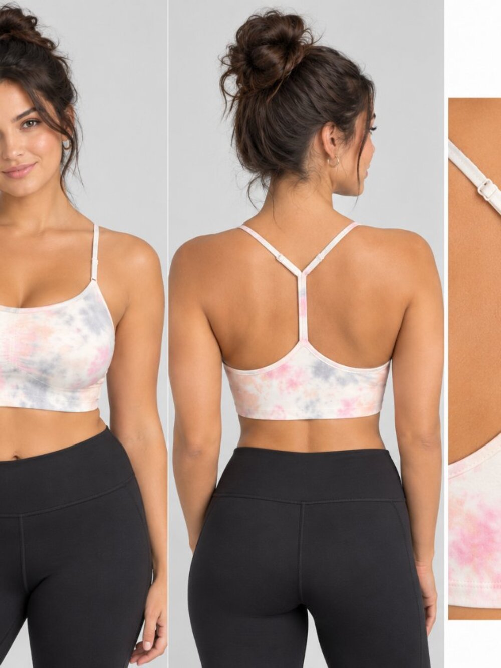 bluenotes Size Small NWT White/Tie Dye Crop Top/Sports Bra